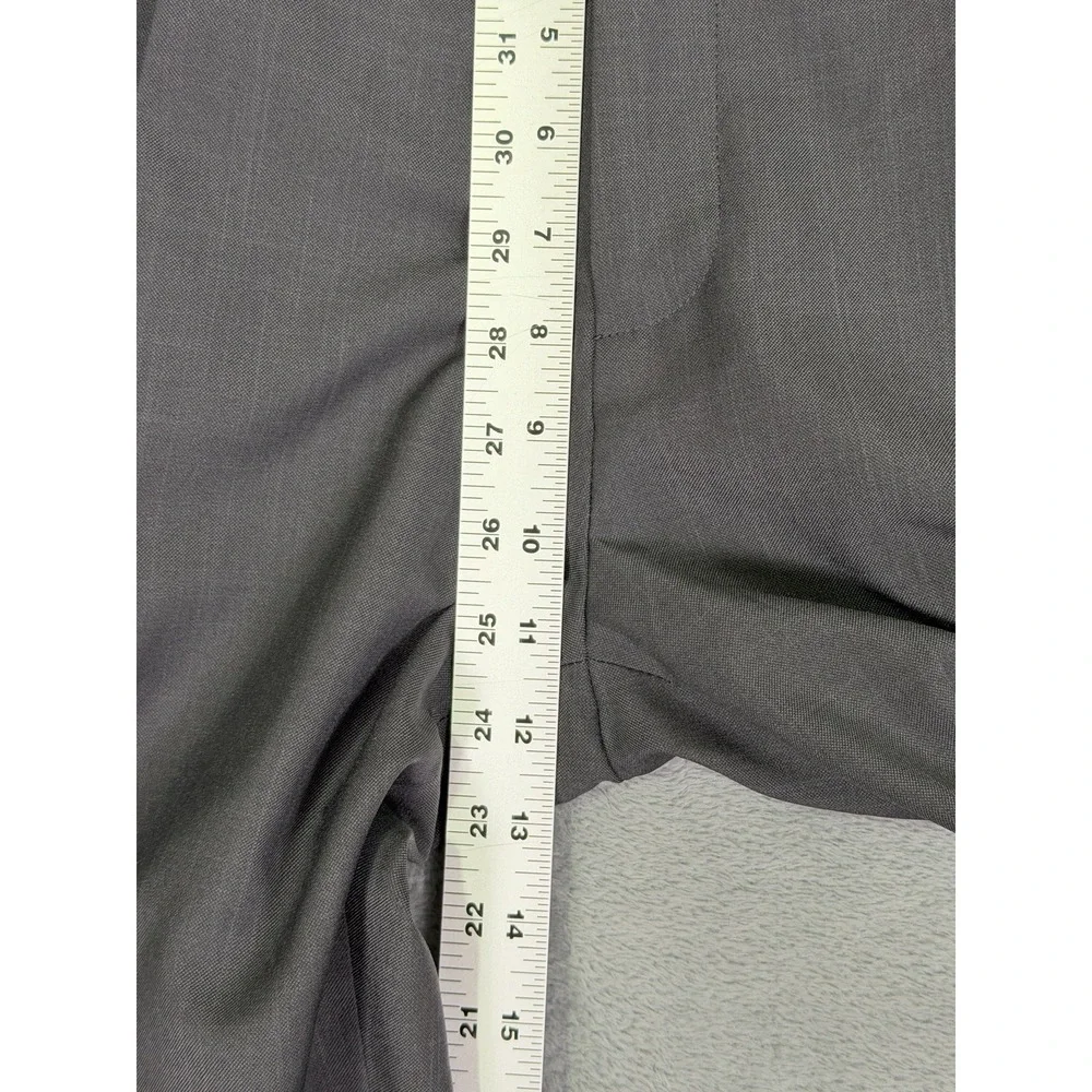 Haggar Dress‎ Pants Mens 34x29 Gray Pleated Straight Classic Fit Cuffed Mid Rise